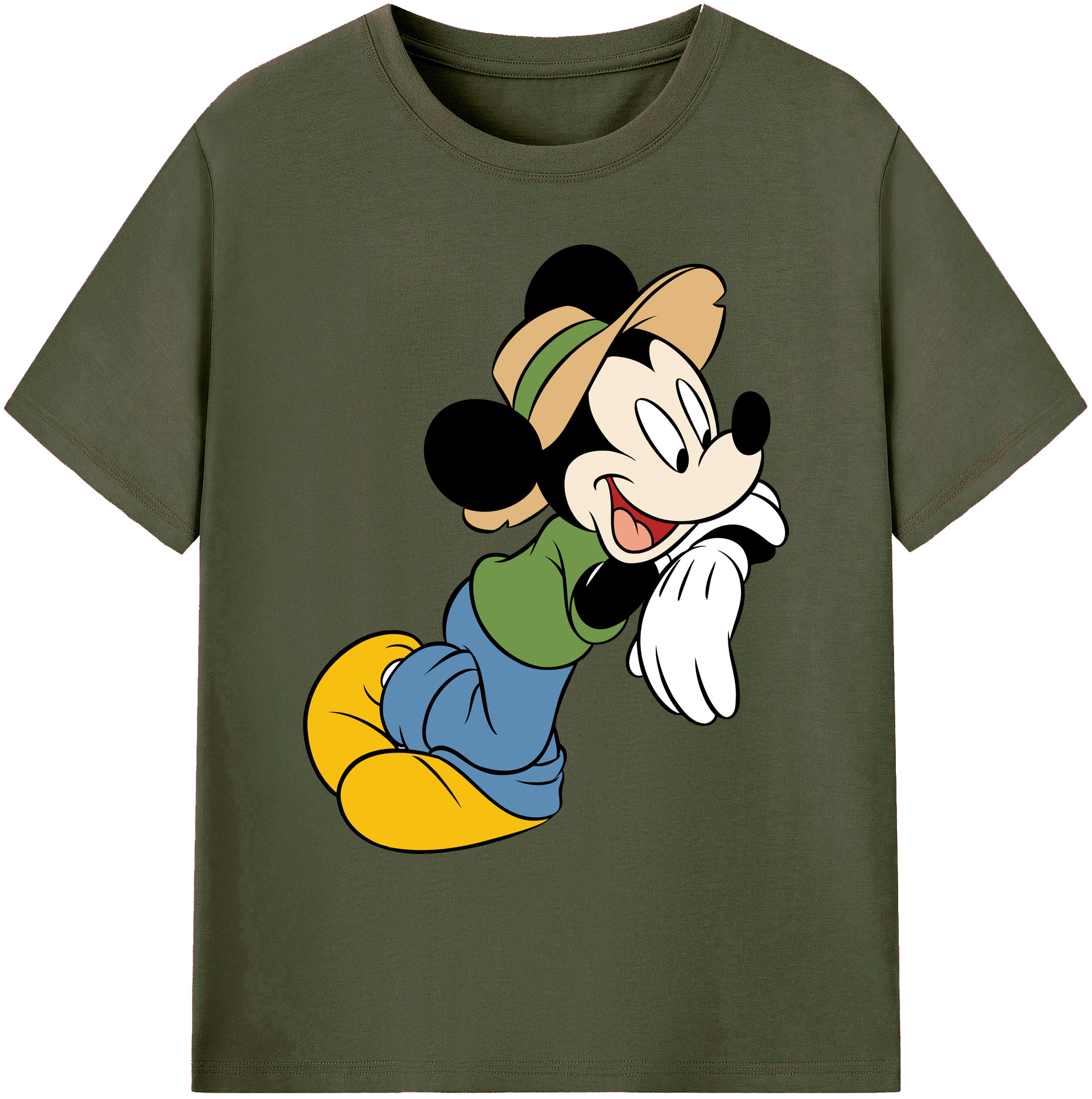 ミッキーマウス Mickey Mouse 綿100％ メンズ半袖Tシャツ｜肌触りやわらか＆通気性